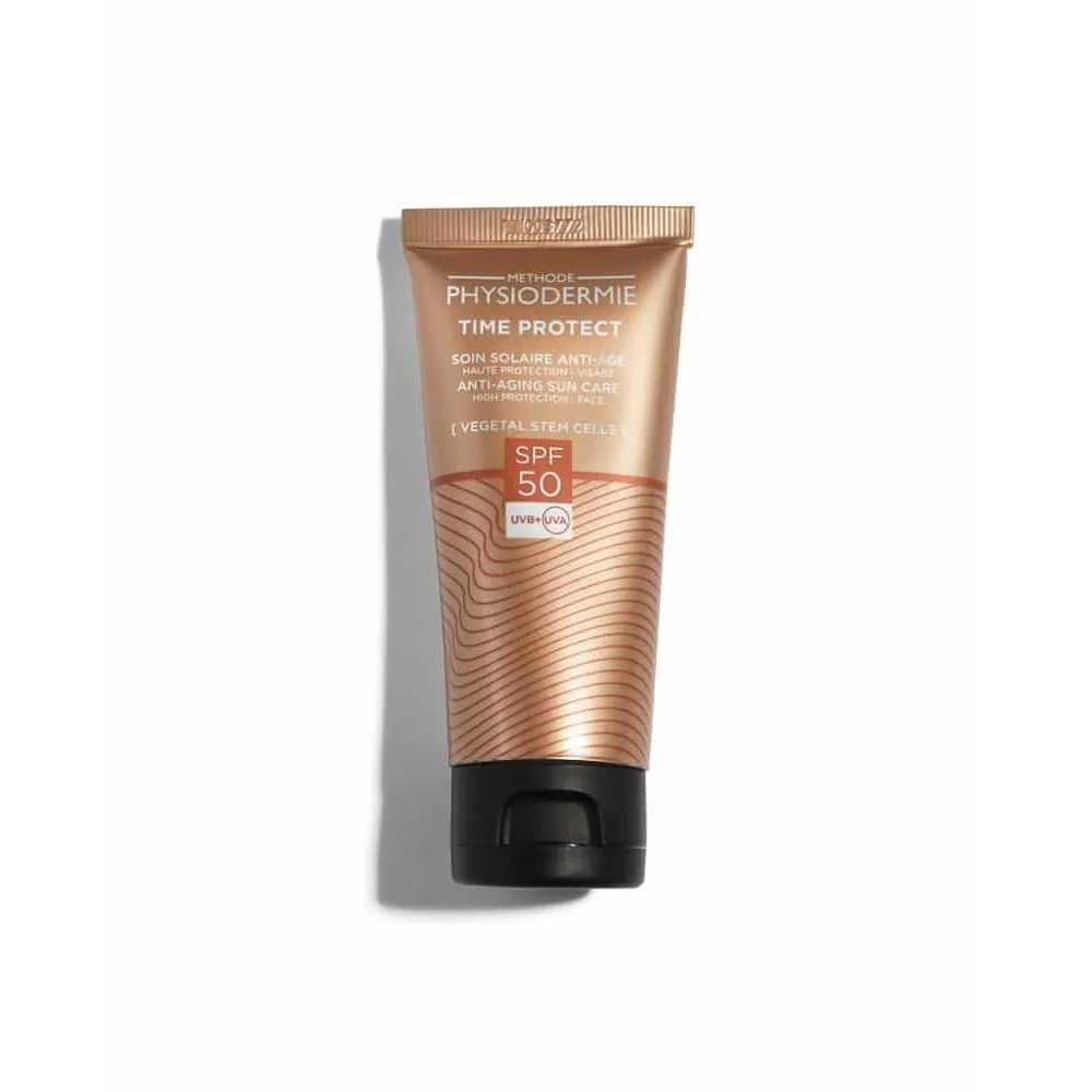 Time Protect Soin Solaire Anti-Âge SPF50, Méthode Physiodermie